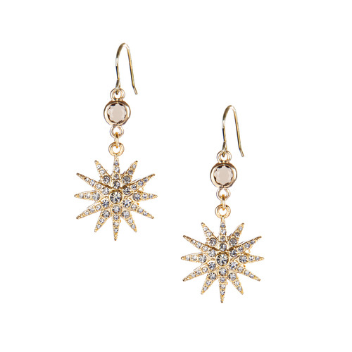 Double Drop Starburst Earrings on a white background