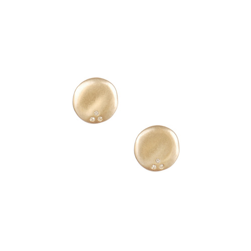 Sculpted Circle Stud Earrings on a white background