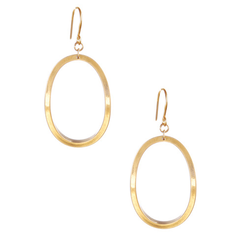 Oval Drop Earrings on a white background