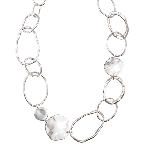 Paillette + Organic Link Necklace on a white background