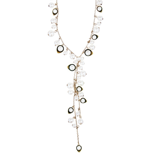 Pearl Drops Y-Necklace on a white background