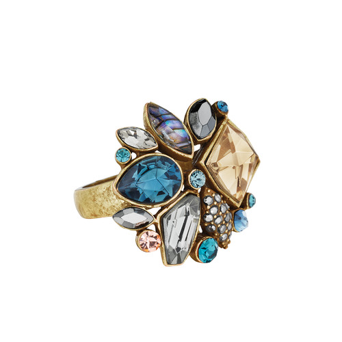 SUNSET ON THE SEINE CLUSTER RING on a white background