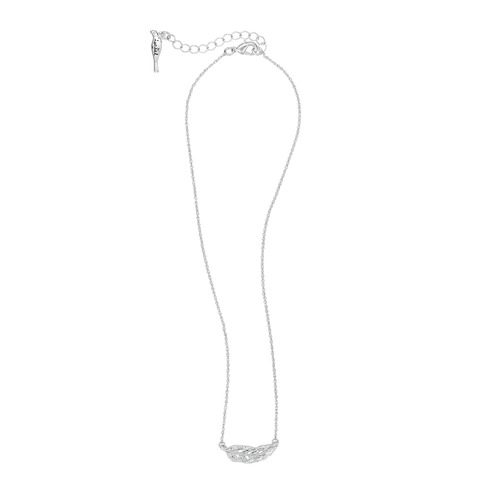 SCULPTED FEATHER PENDANT NECKLACE on a white background