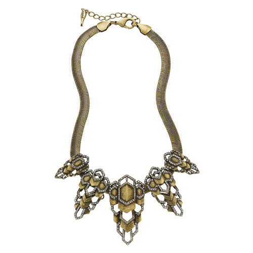 DECO CASCADE STATEMENT COLLAR NECKLACE on a white background