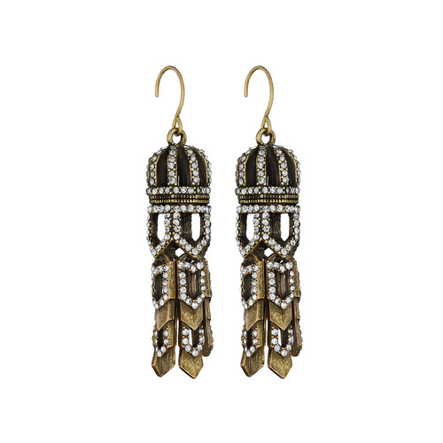 DECO CASCADE STATEMENT EARRINGS on a white background