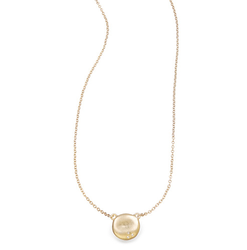 Sculpted Circle Pendant Necklace on a white background