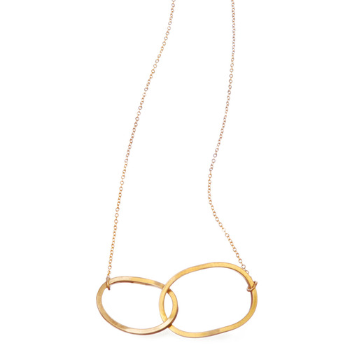 Double Ovals Necklace on a white background