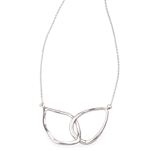 Interlocking Double Teardrop Necklace on a white background