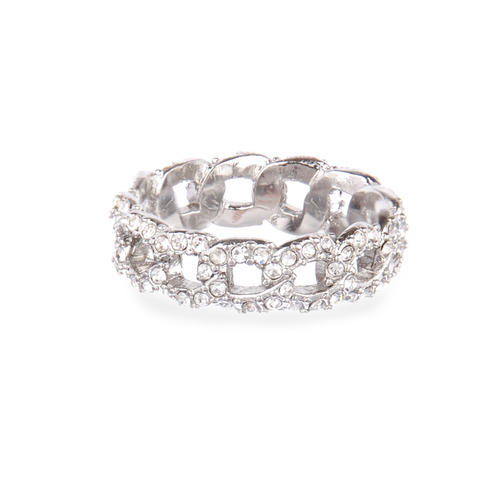 Pavé Link Stack Ring on a white background