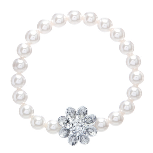 Flower + Pearl Bracelet on a white background