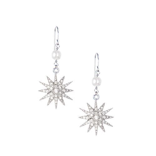 Double Drop Starburst Earrings on a white background
