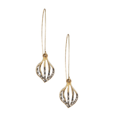 Cut Out Petal Single Drop Earrings on a white background