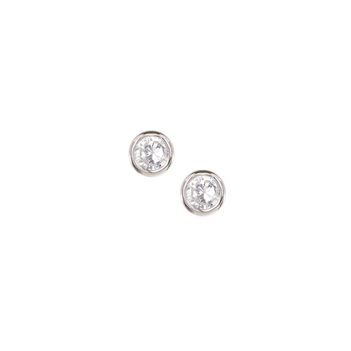 Classic CZ Stud Earrings on a white background