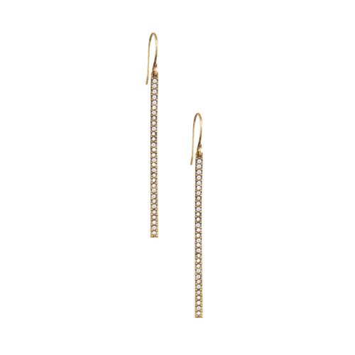 Pavé Bar Linear Drop Earrings on a white background
