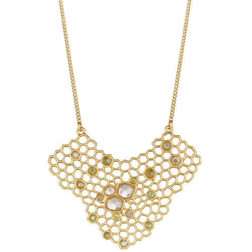 Honeycomb East-West Pendant Necklace on a white background