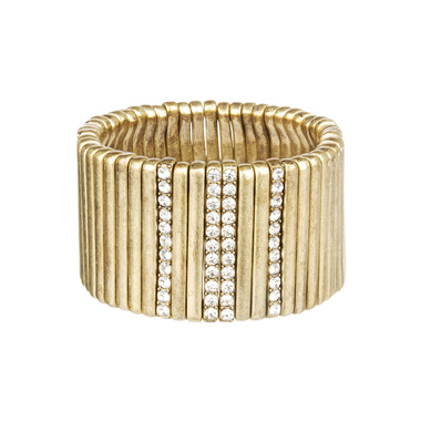Metal + Pavé Bar Stretch Bracelet on a white background