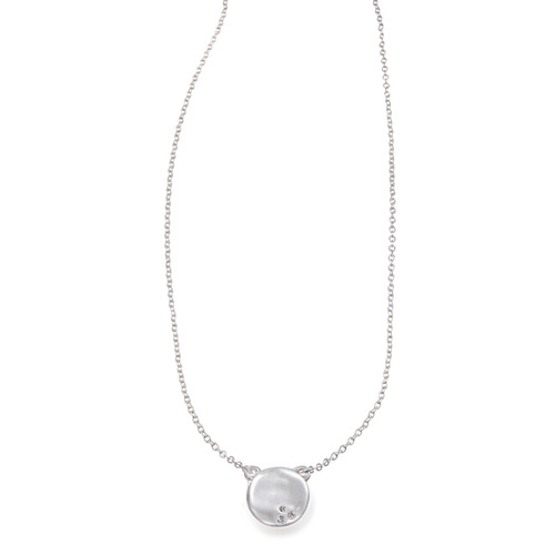 Sculpted Circle Pendant Necklace on a white background
