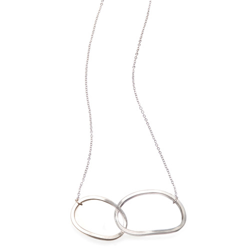 Interlocking Double Oval Necklace on a white background