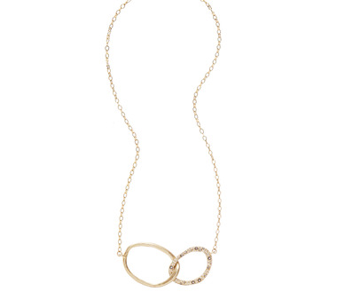 Interlocking Double Link Pavé Necklace on a white background