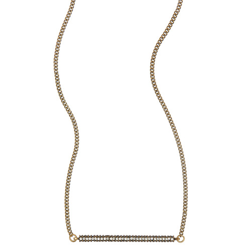 Pavé Bar Pendant Necklace on a white background