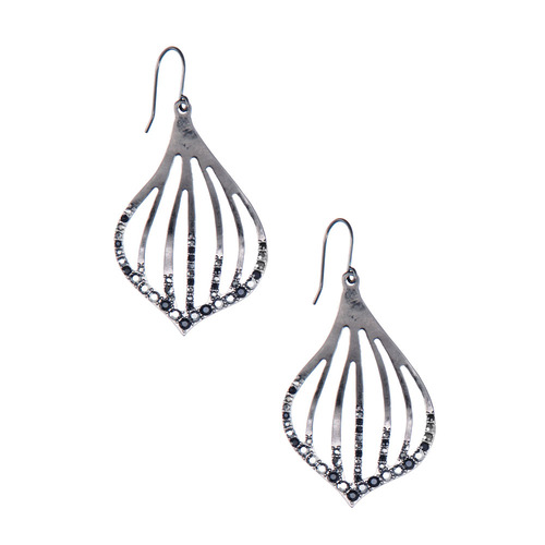 Cut Out Petal Drop Earrings on a white background