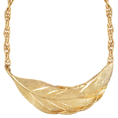 Sculpted Feather Collar Necklace on a white background