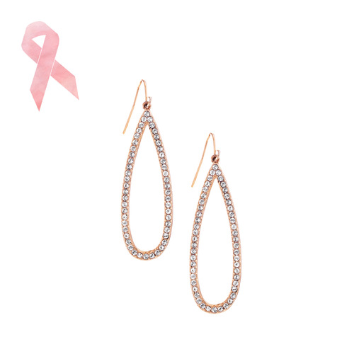 Open Pavé Teardrop Earrings on a white background