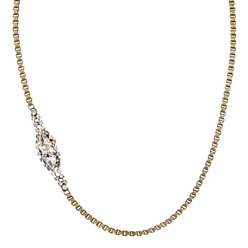 Petite Pear Crystal Collar Necklace on a white background