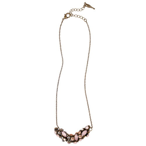 Crystal Brûlée Stacked Stones Necklace on a white background