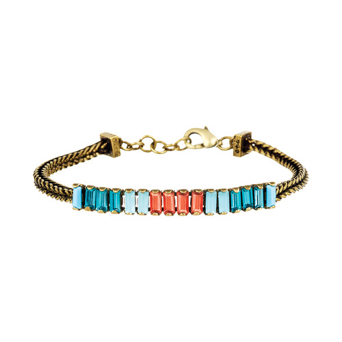 Petite Baguette + Chain Bracelet on a white background