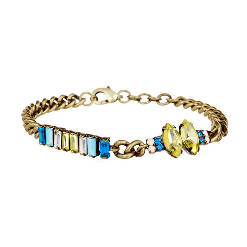 PETITE CRYSTAL STATION + CHAIN BRACELET on a white background