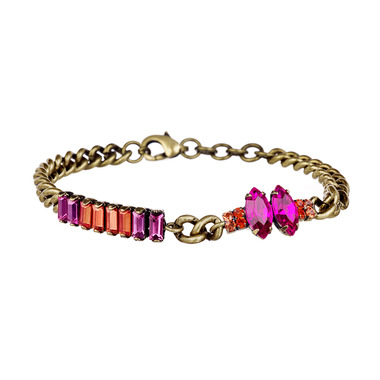 PETITE CRYSTAL STATION + CHAIN BRACELET on a white background