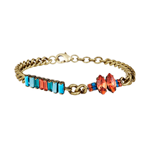 PETITE CRYSTAL STATION + CHAIN BRACELET on a white background