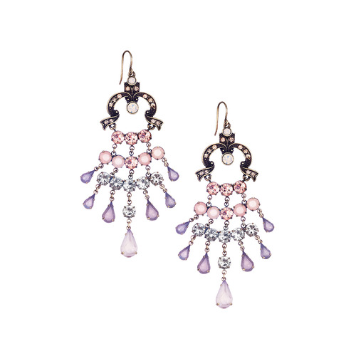 Vintage Lace Chandelier Earrings on a white background