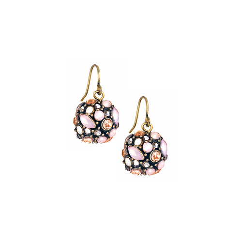 Crystal Brûlée Ball Drop Earrings on a white background