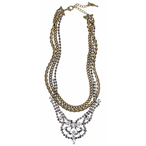 Rhinestone + Bold Chain Drama Necklace on a white background