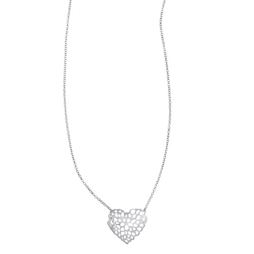 "Open Heart" Sterling Pendant on a white background