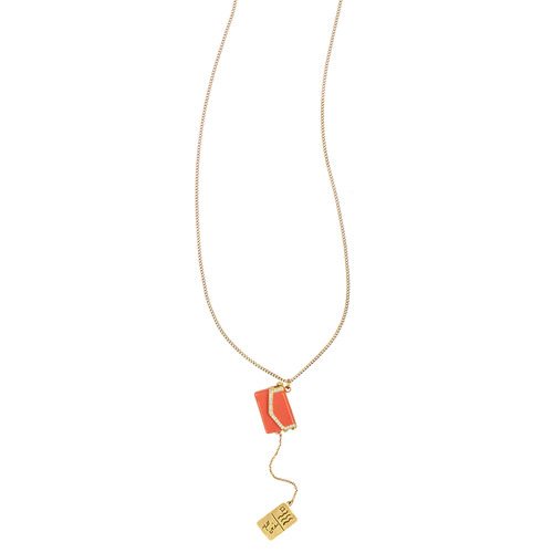 "Sealed with a Kiss" Envelope Pendant on a white background
