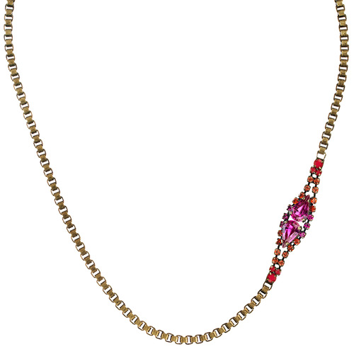 Petite Pear Crystal Collar Necklace on a white background
