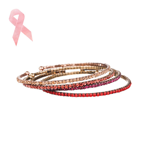 Petite Rhinestone Open Bangle Set on a white background