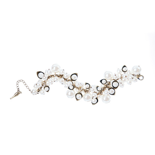 Lotus Pearl Cluster Bracelet on a white background