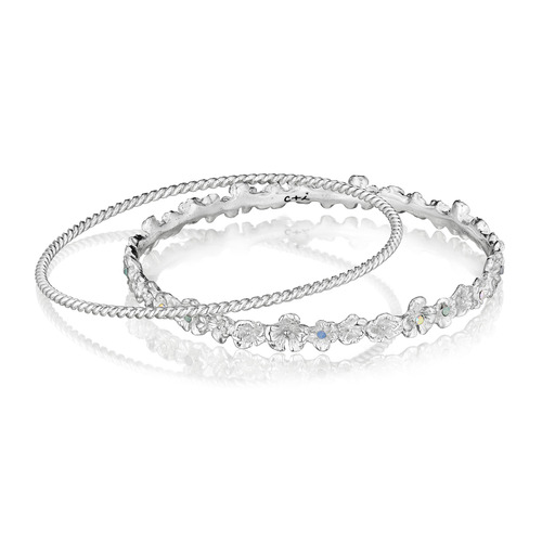 Petite Fleur Bangle Set on a white background