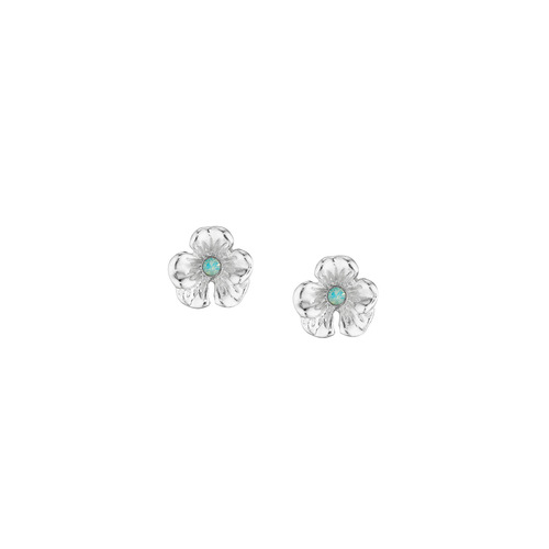 Petite Fleur Tiny Stud Earrings on a white background