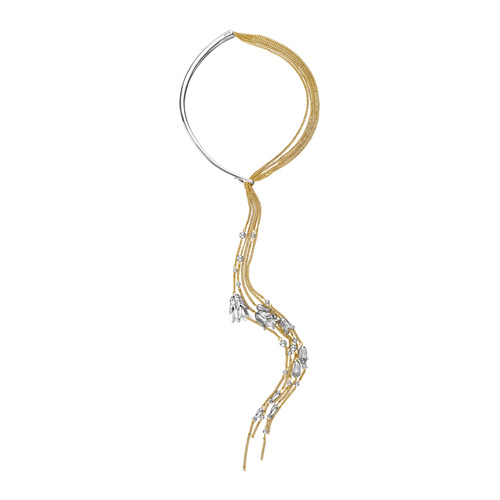 Cascading Bellflower Y-necklace on a white background