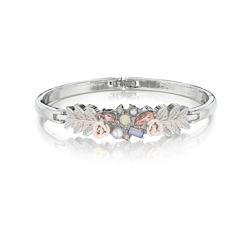 Briar Rose Hinged Garland Bangle on a white background