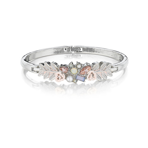 Briar Rose Hinged Garland Bangle on a white background