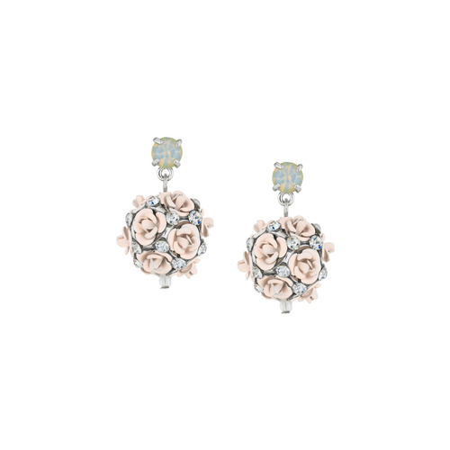 Briar Rose Bouquet Drop Earrings on a white background