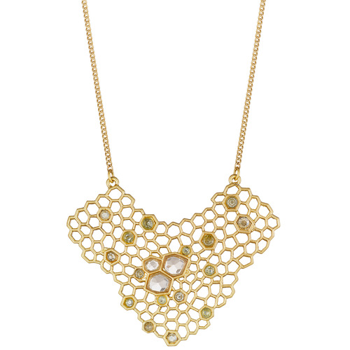 Honeycomb Short Statement Pendant on a white background