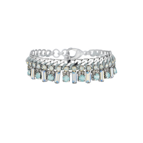 Petite Rhinestone Fringe Bracelet on a white background