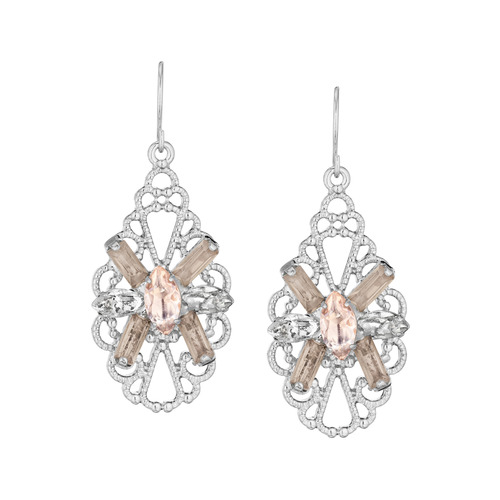 Filigree + Rhinestone Cluster Earrings on a white background
